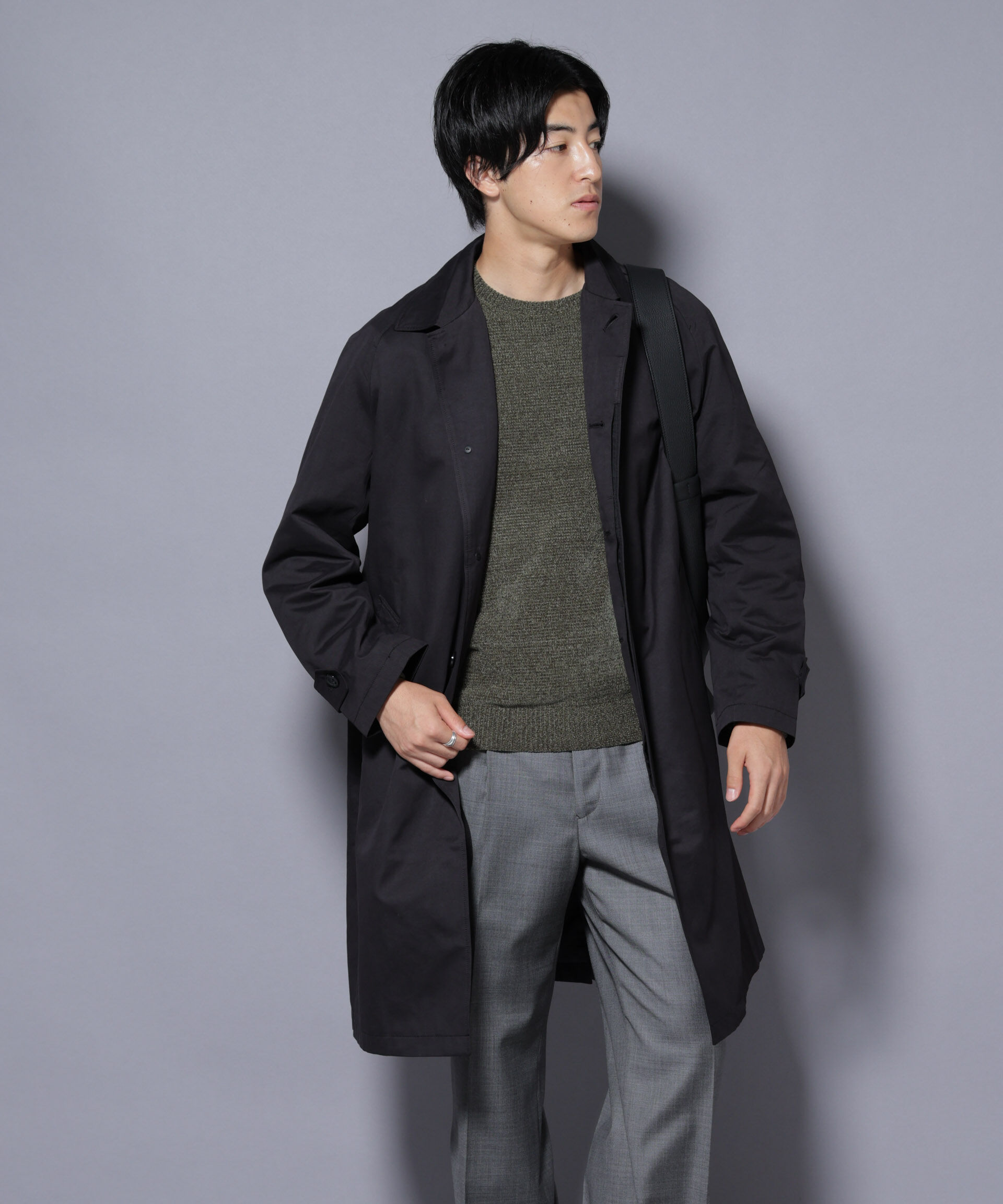 nano･universe「微起毛バルカラーコート」|その他|ブラック