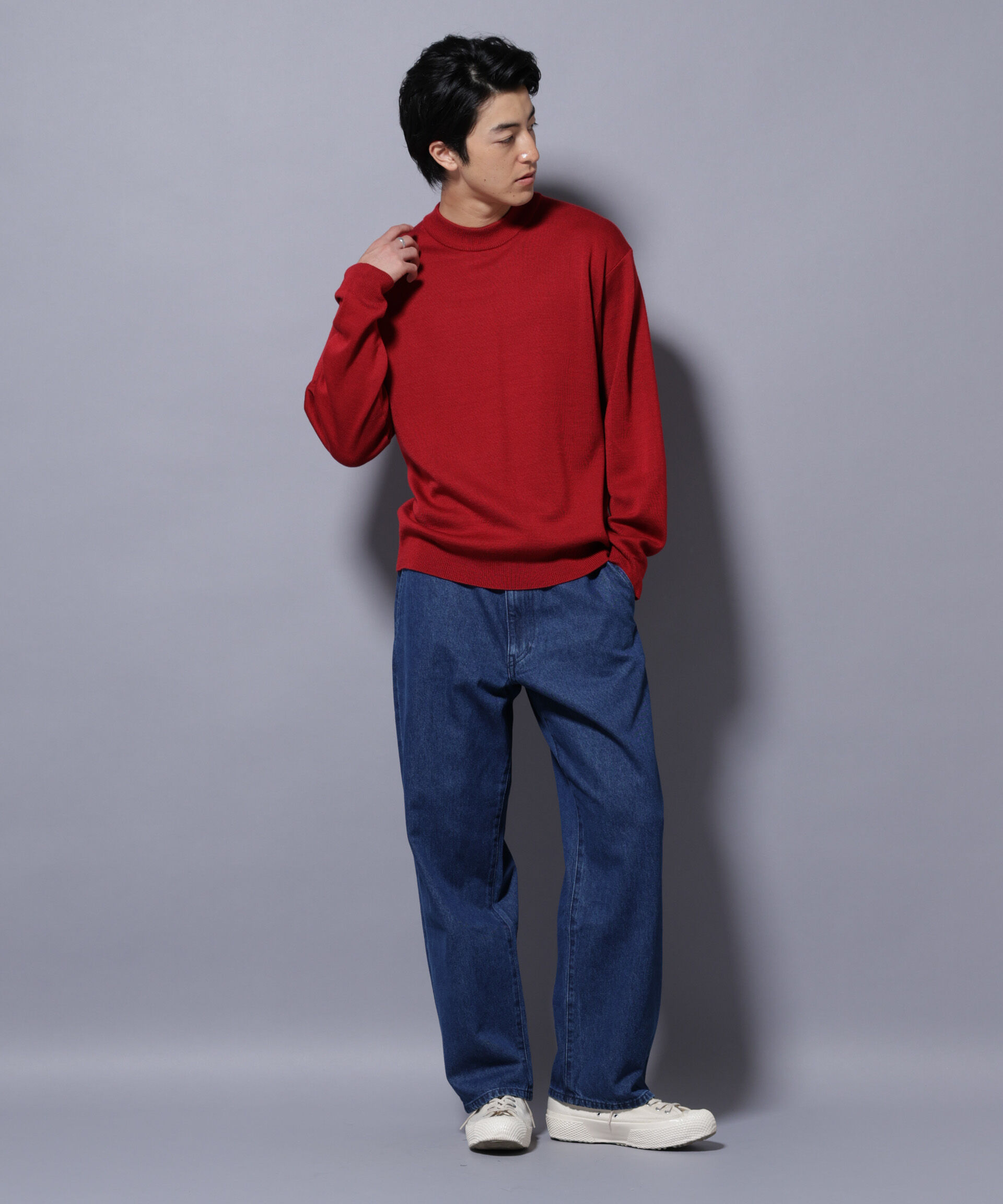 nano･universe「タスマニアウールミックス ミラノリブリラックスモックネックニット」|ニット・セーター|