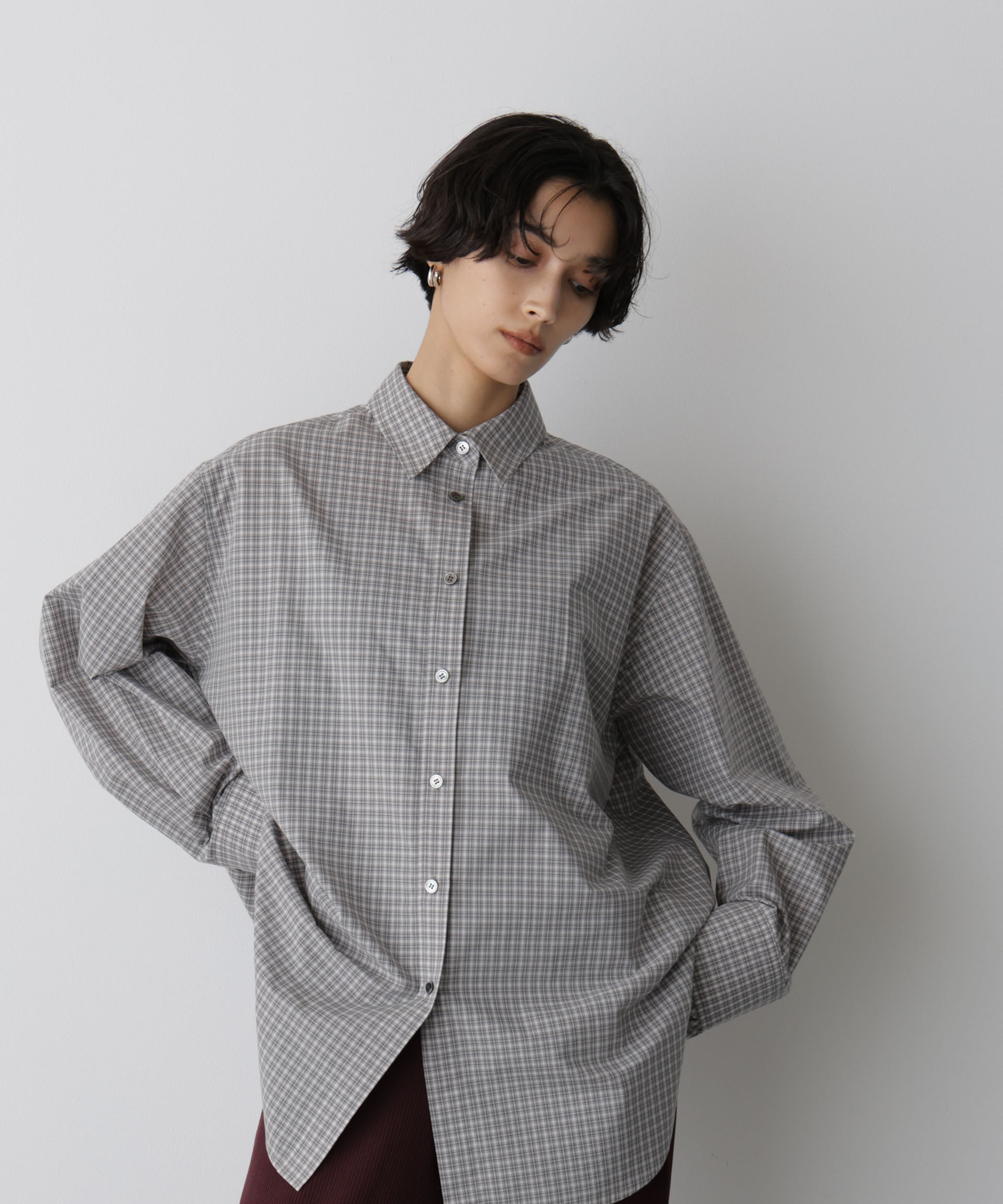  「「STEVELOUR」モダンプレッピーシャツ」|シャツ・ブラウス|グレー