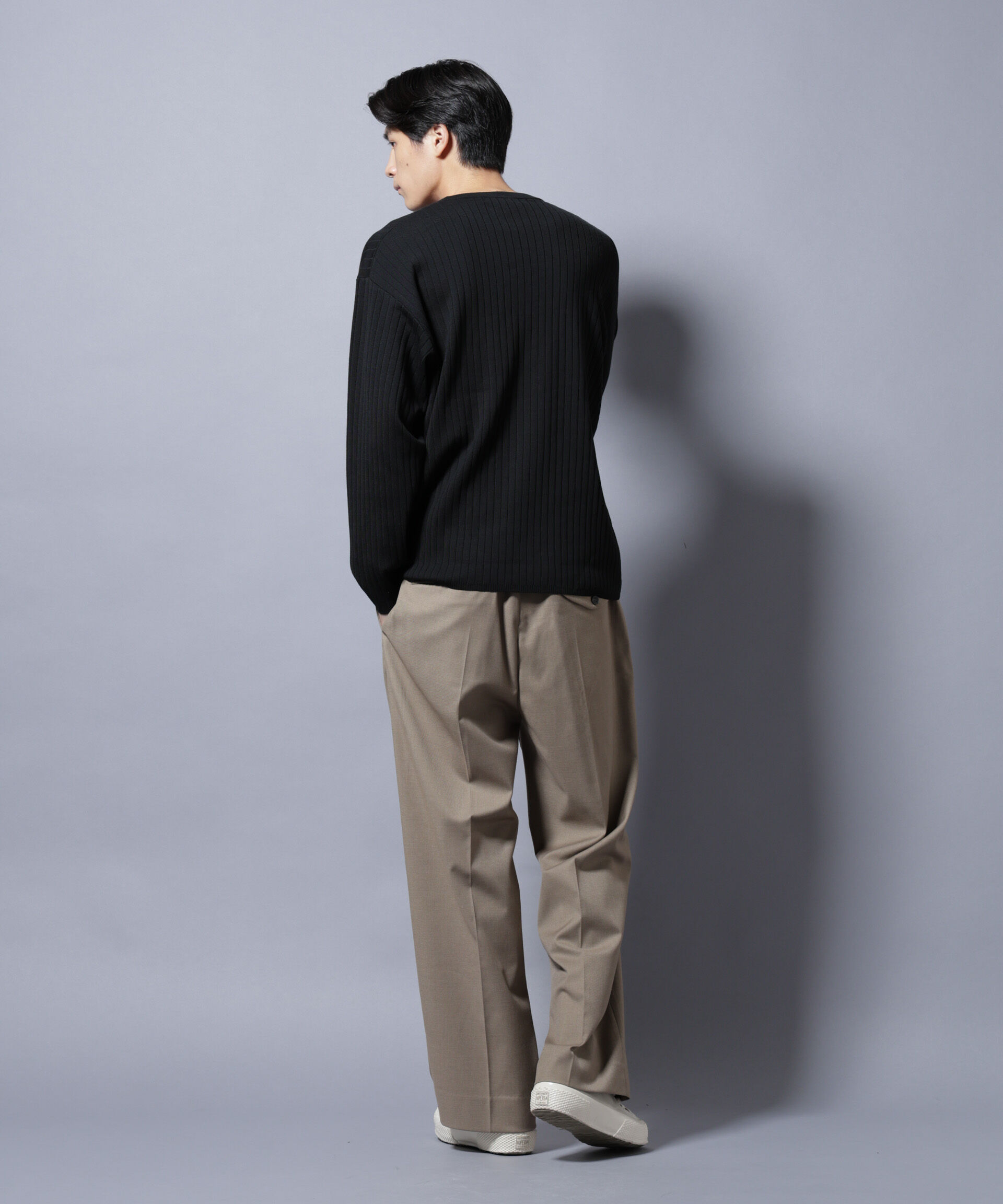 nano･universe「CICA&UVカット リブニットクルーネック」|ニット・セーター|