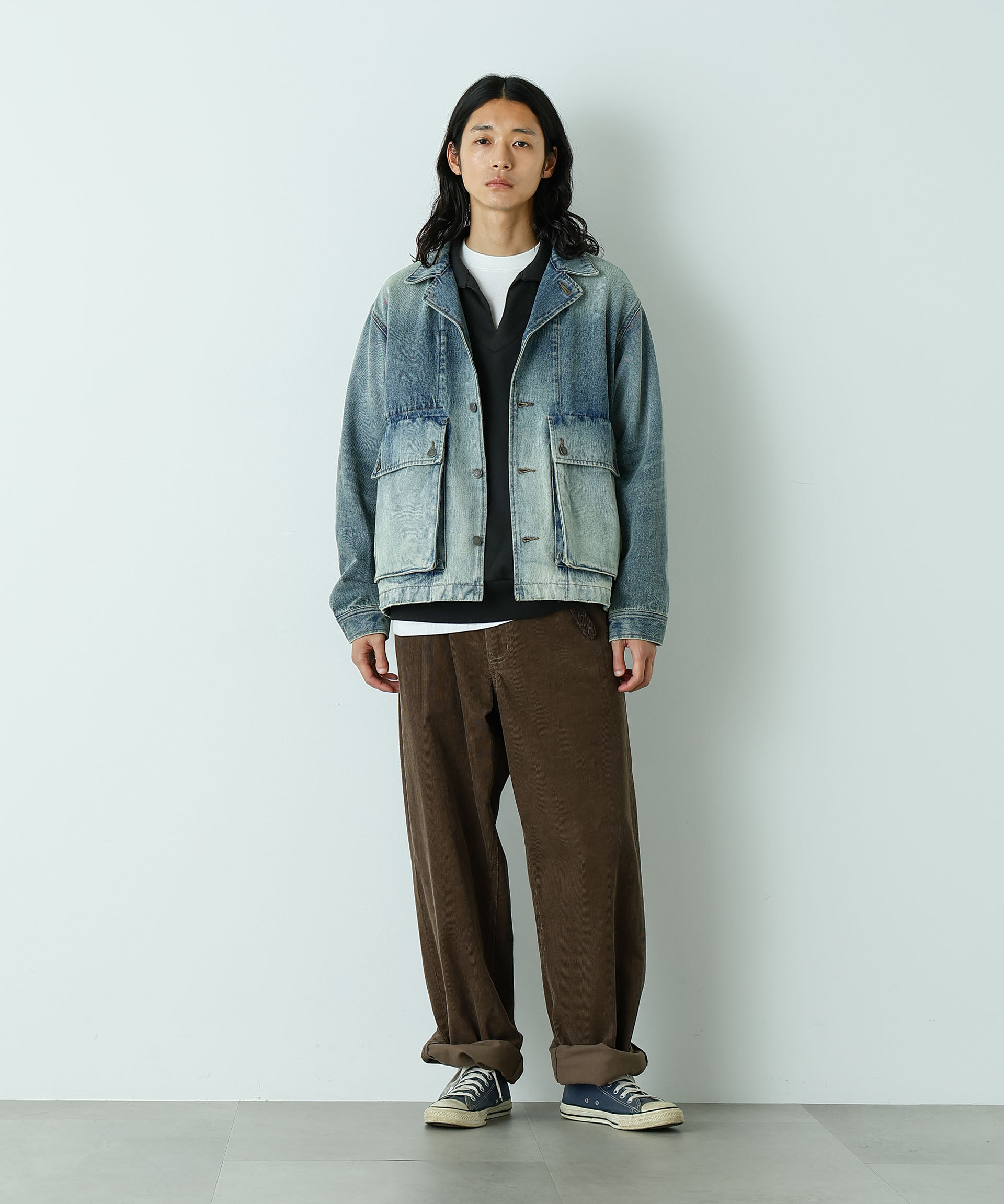 nano･universe「｢HOTEL PALACE｣ ワイドストレートコーデュロイパンツ」|チノ|