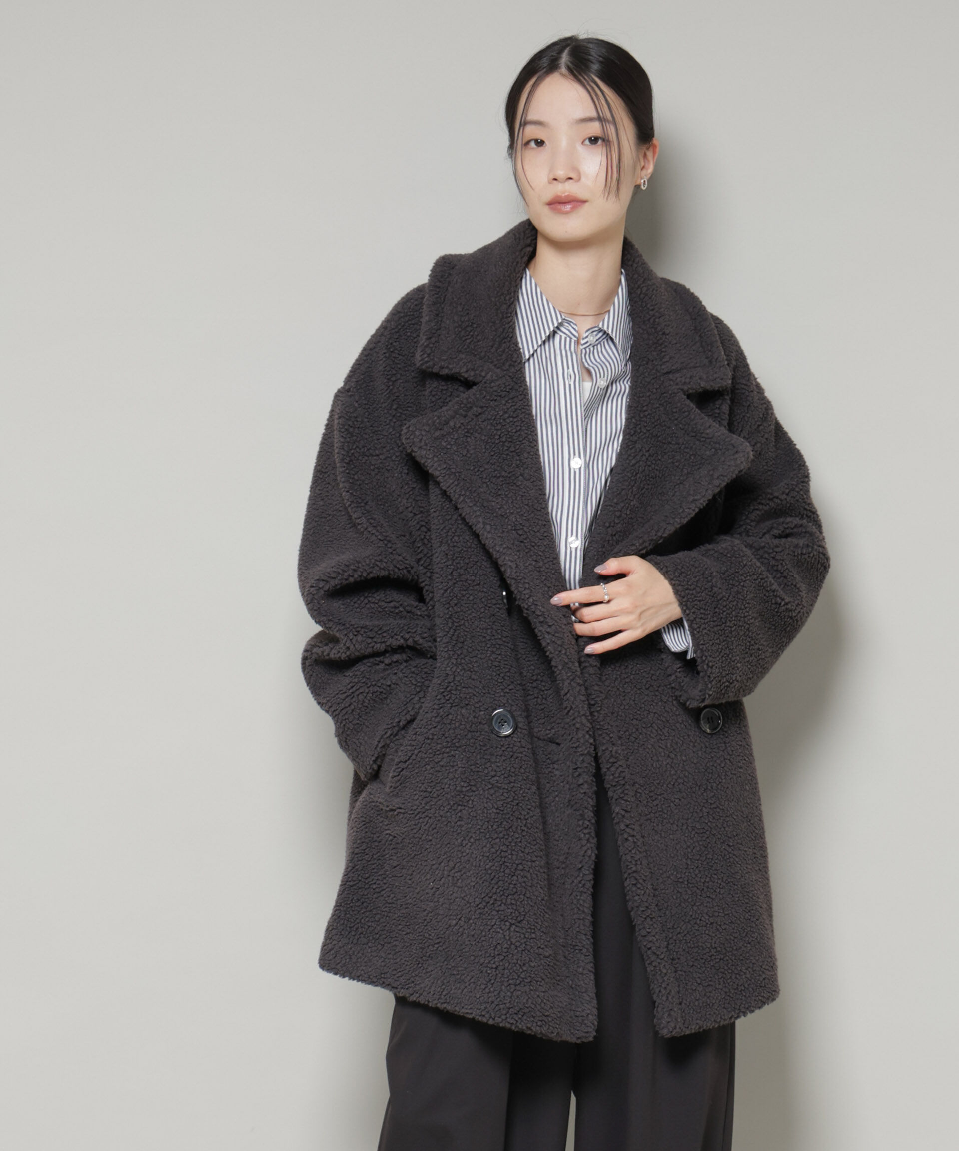 nano･universe「ボアワイドダブルボタンコート」|その他|