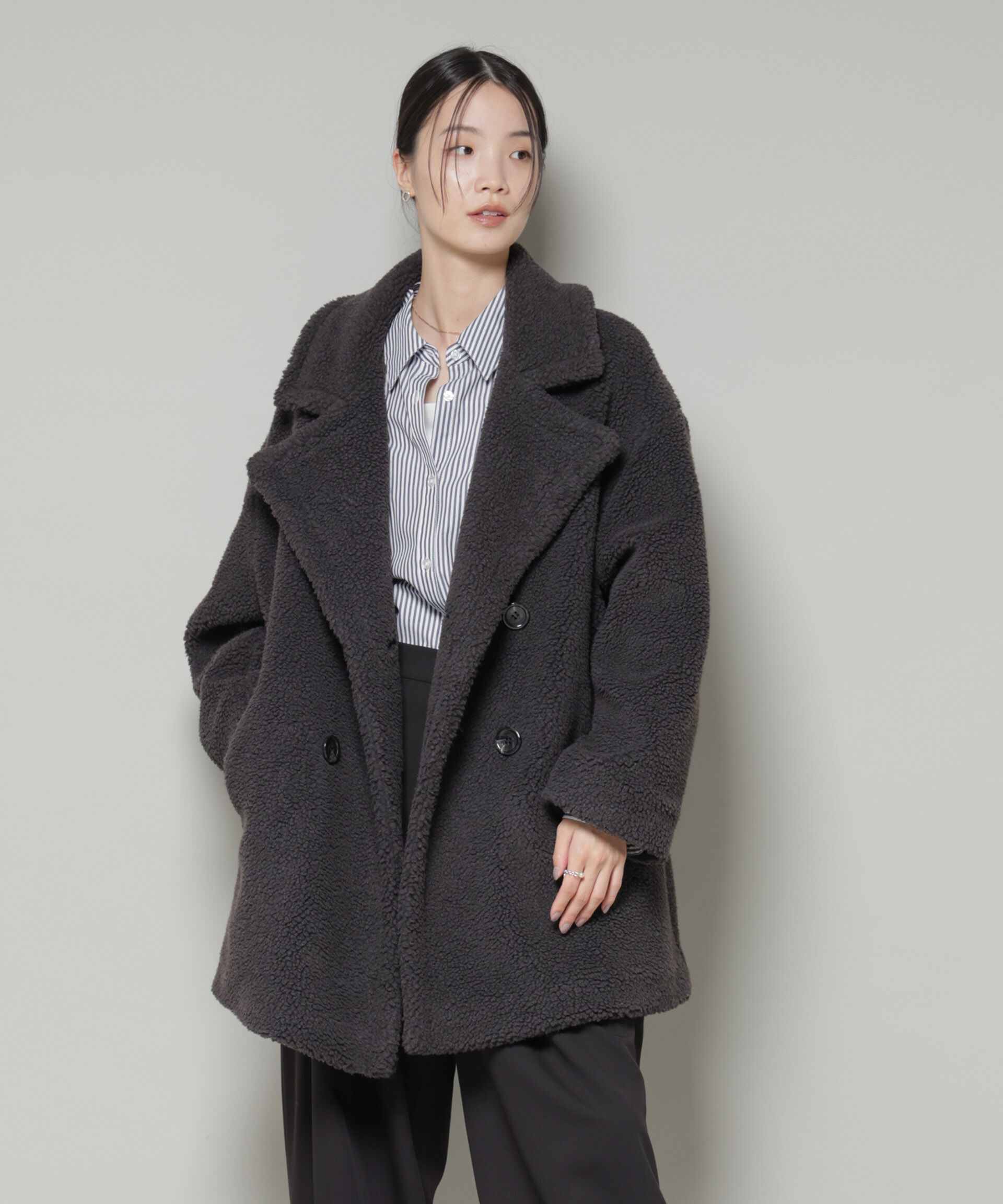 nano･universe「ボアワイドダブルボタンコート」|その他|