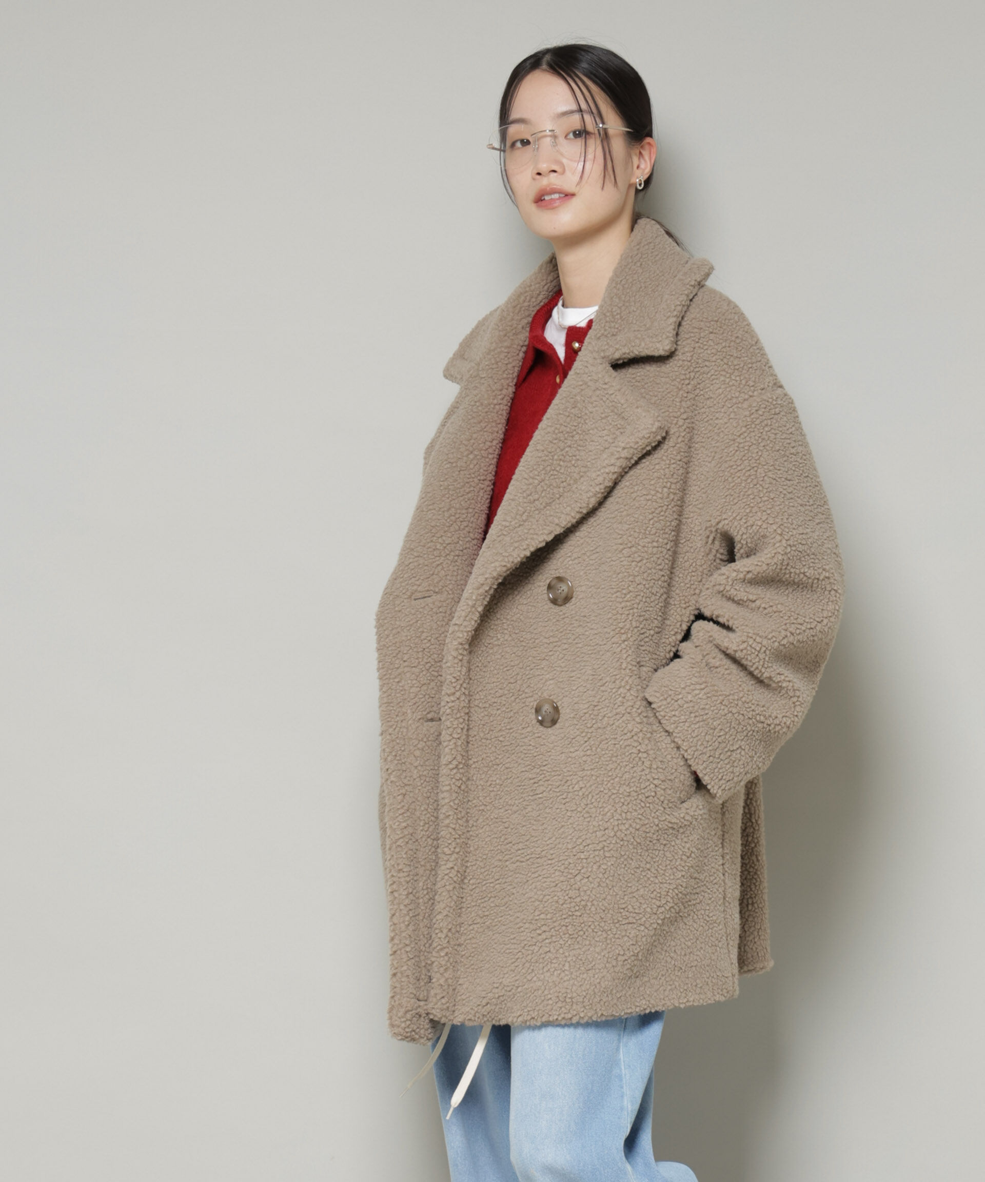 nano･universe「ボアワイドダブルボタンコート」|その他|