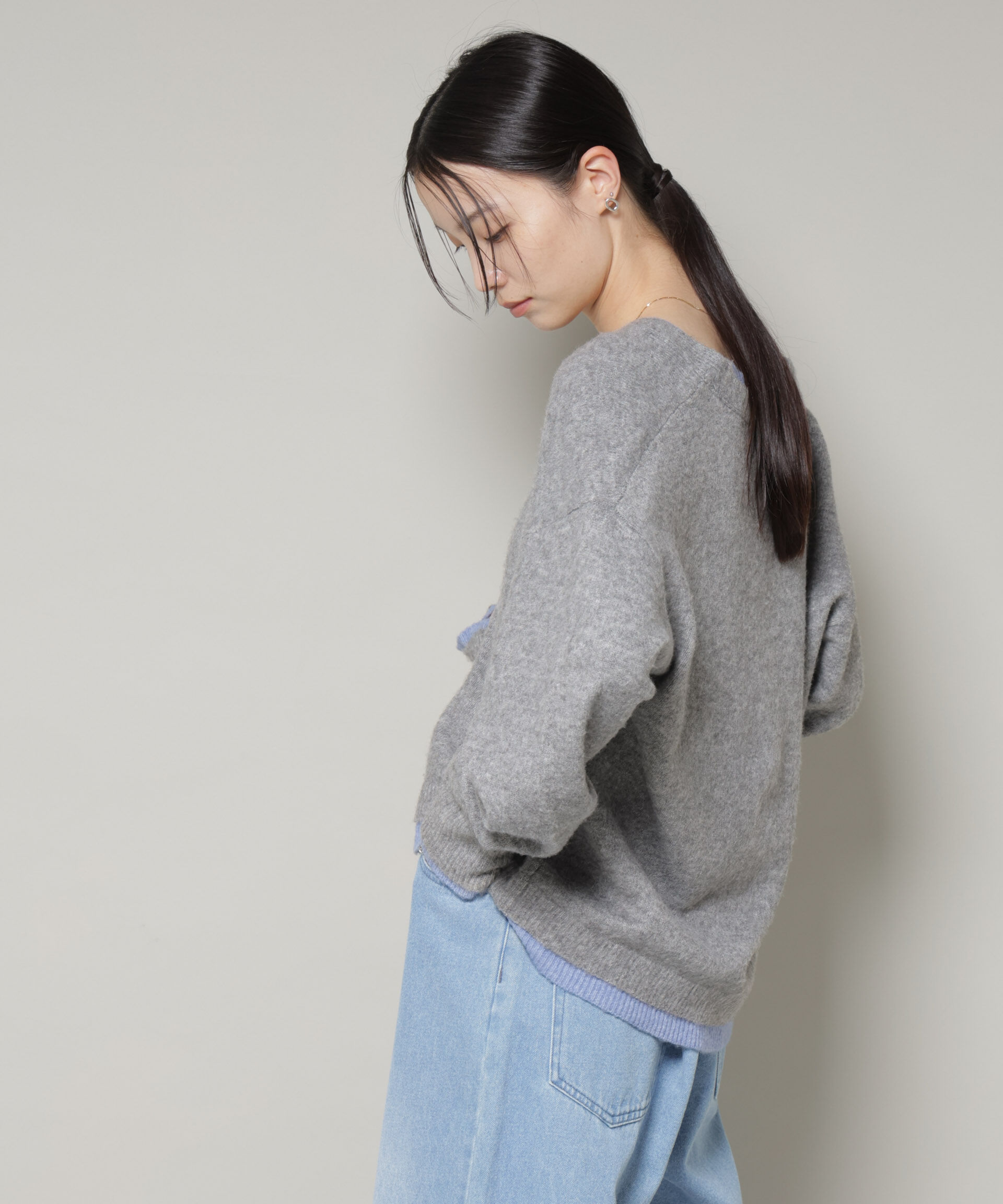 nano･universe「PENNEYS別注TheFOXバイカラーVネックカーディガン」|ニット・セーター|