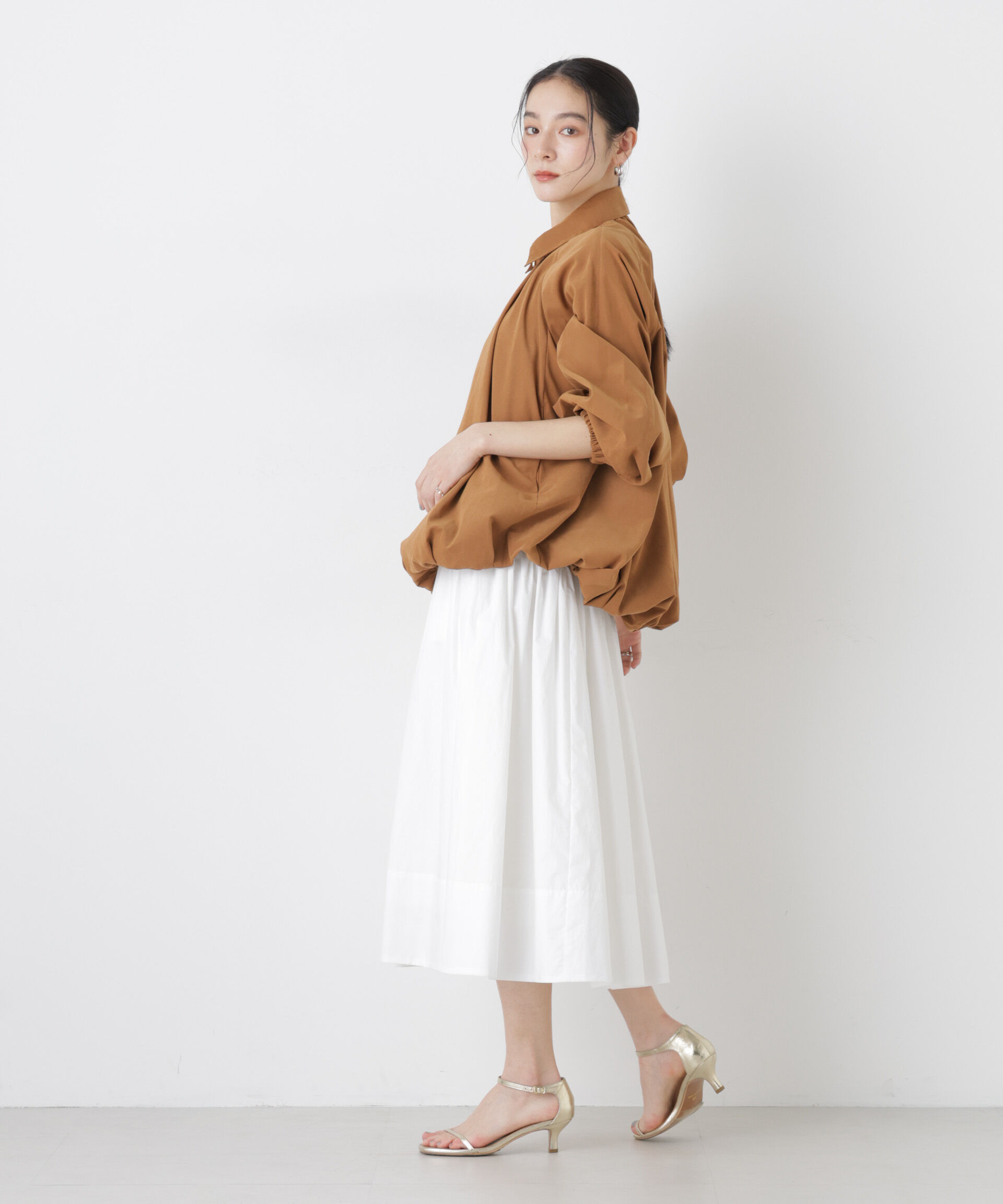 nano･universe「ローギャザーミディスカート」|スカート|