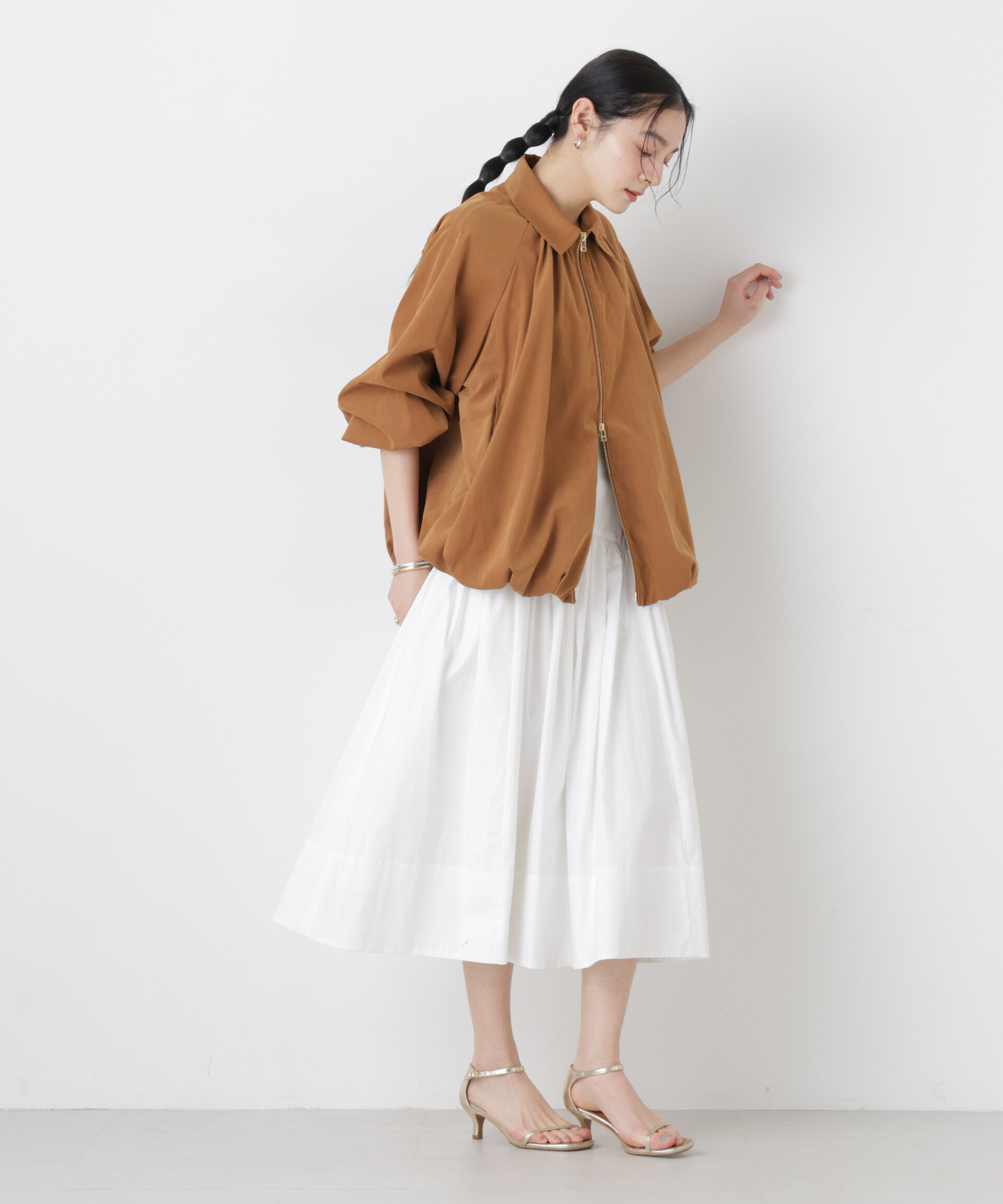 nano･universe「ローギャザーミディスカート」|スカート|