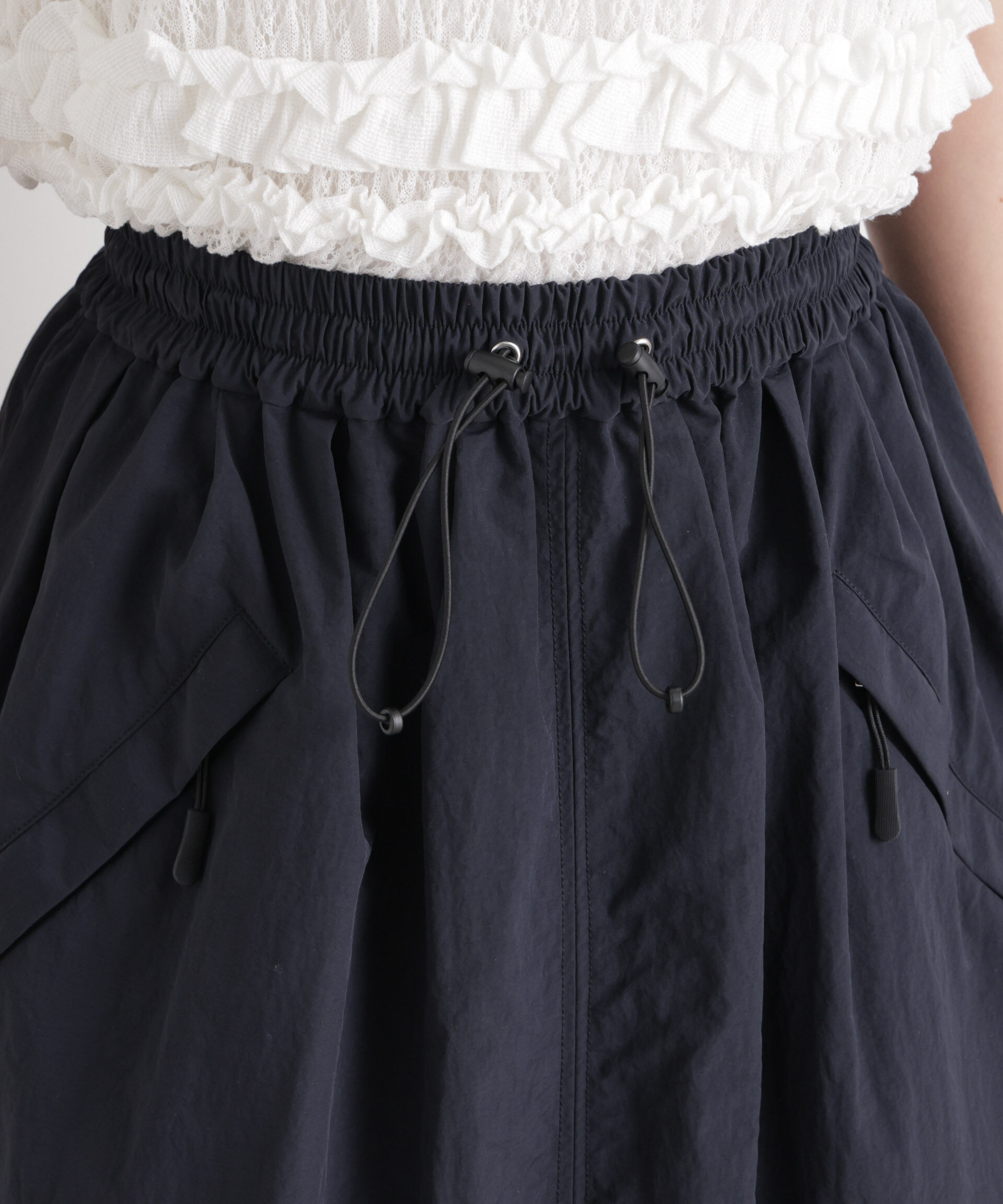 nano･universe「ギャザージップミディスカート」|スカート|