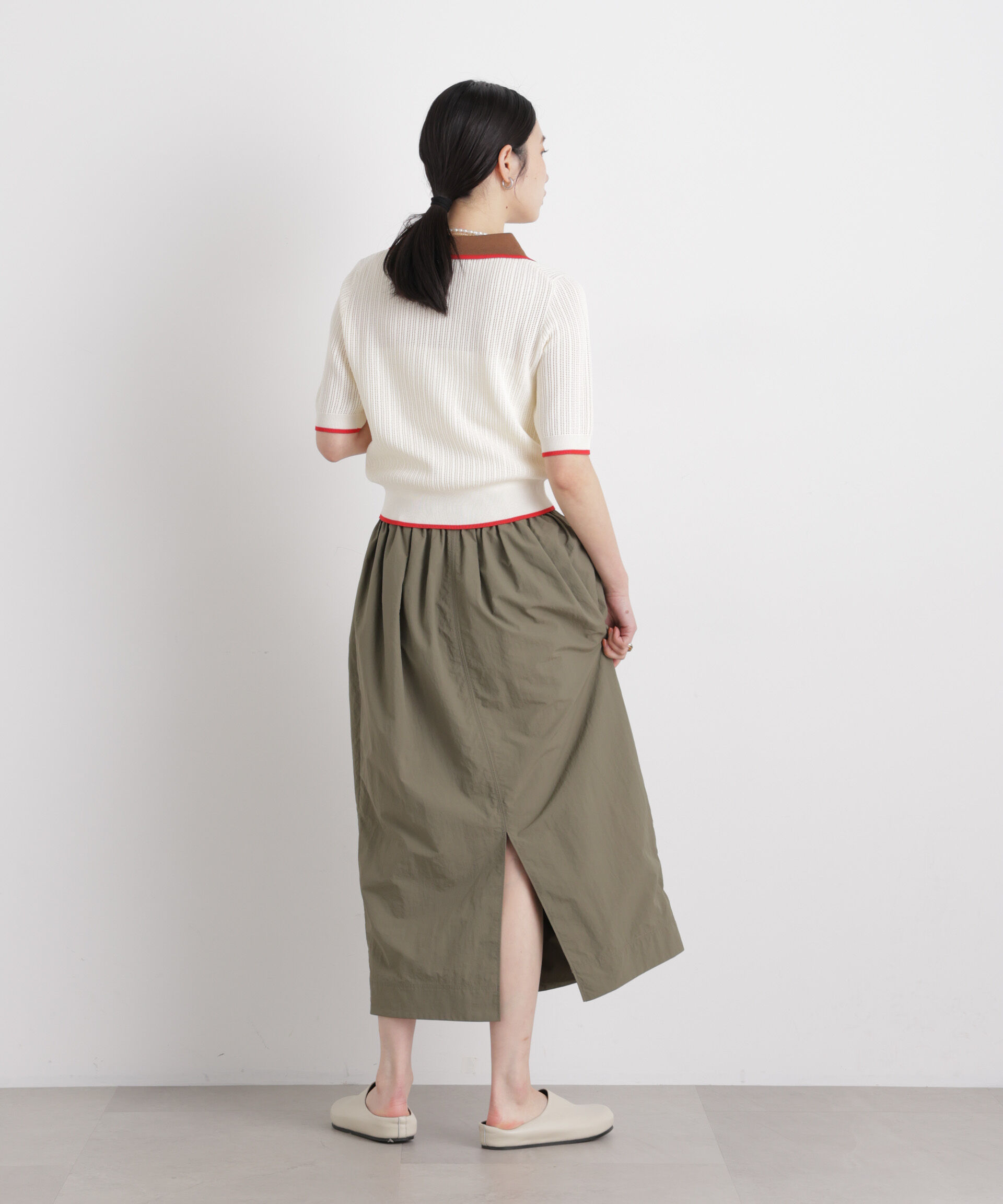 nano･universe「ギャザージップミディスカート」|スカート|