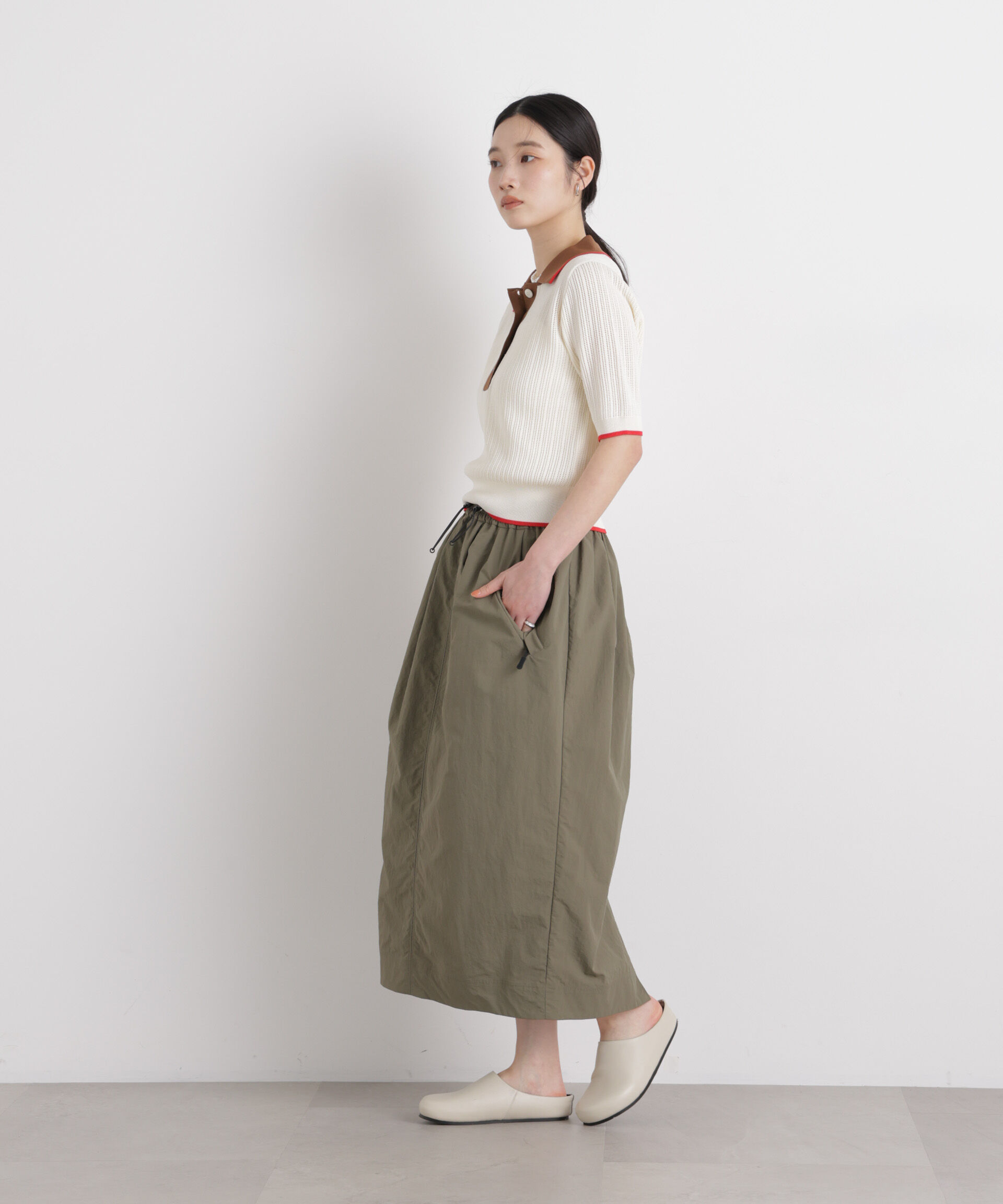 nano･universe「ギャザージップミディスカート」|スカート|