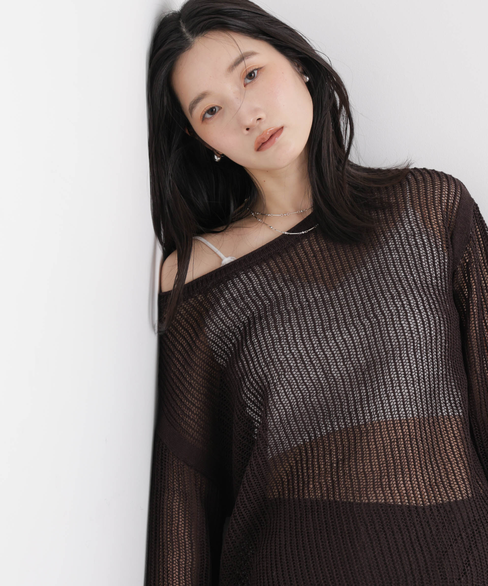 nano･universe「レースジャガードカップ取り外しクロップドキャミソール」|キャミソール|