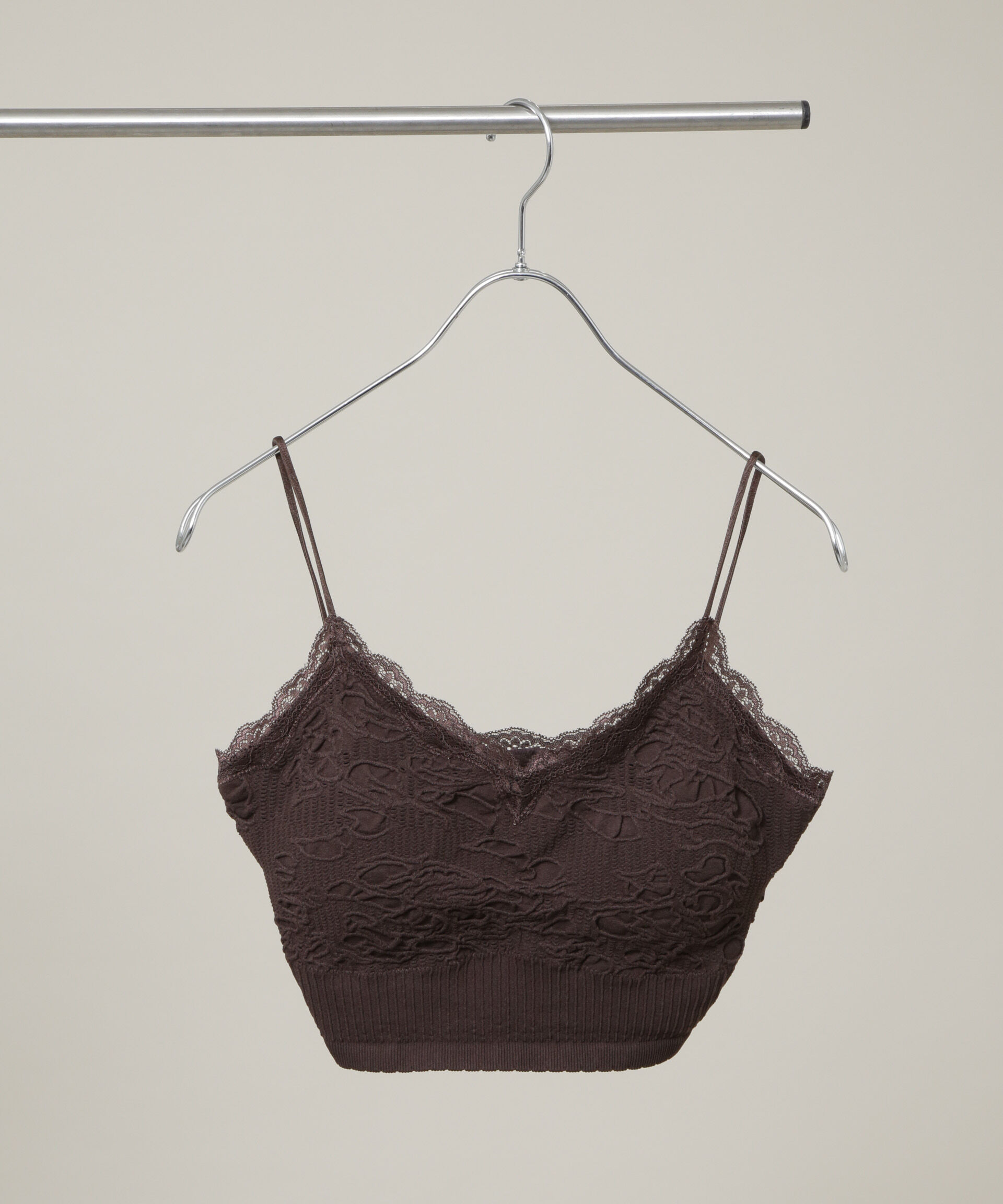 nano･universe「レースジャガードカップ取り外しクロップドキャミソール」|キャミソール|