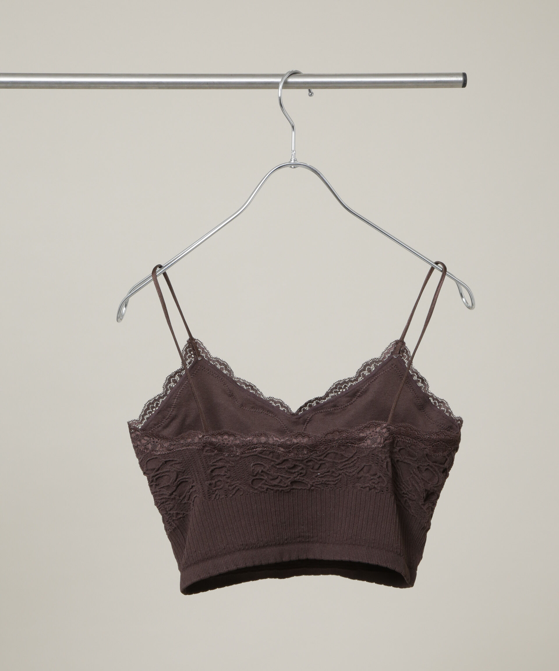 nano･universe「レースジャガードカップ取り外しクロップドキャミソール」|キャミソール|