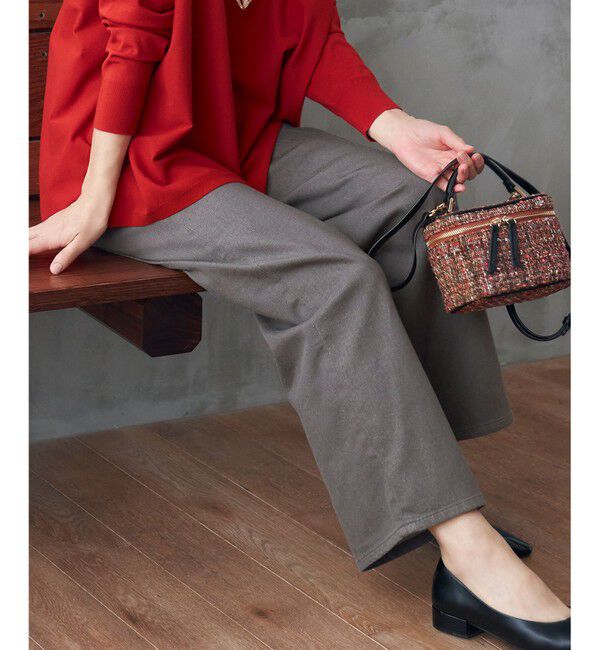 自由区「【洗える】ウスカルデニム ワイドパンツ」|デニム|[新色]スレート