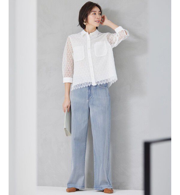 自由区「【洗える】ウスカルデニム ワイドパンツ」|デニム|