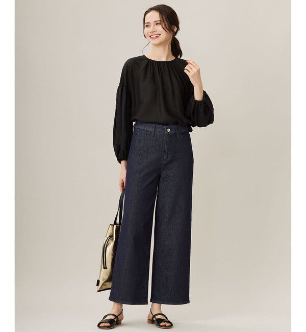 自由区「【洗える】ウスカルデニム ワイドパンツ」|デニム|