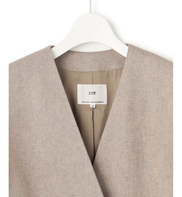 23区「【Oggi4月号掲載/セットアップ対応】リネン ミックスツイード ノーカラー ジャケット」|ノーカラージャケット|