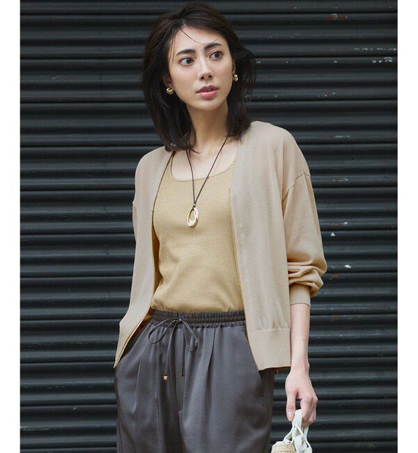 23区「【洗える】ライトシアーニット ブルゾン」|ブルゾン・スタジャン|ベージュ系