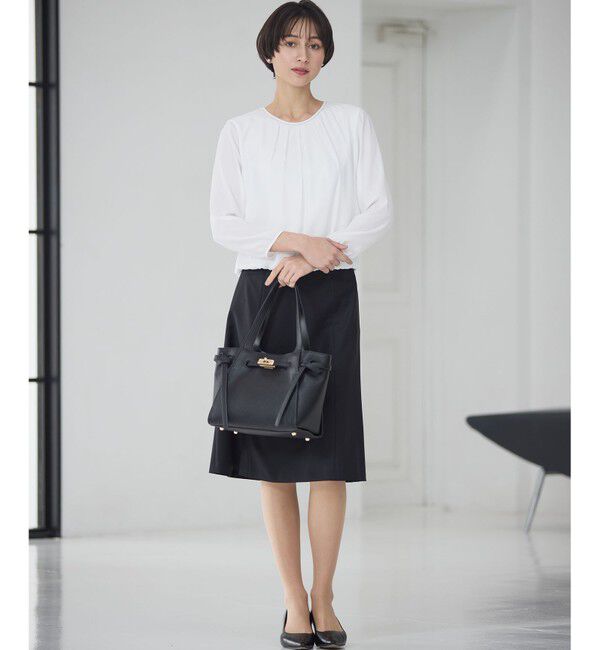 23区「【洗える】シルキーデシン ボールチェーン バルーン ブラウス」|シャツ・ブラウス|