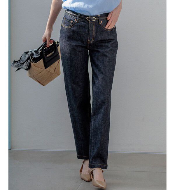 23区「23区DENIM ストレートフィット デニムパンツ」|デニム|ネイビー系