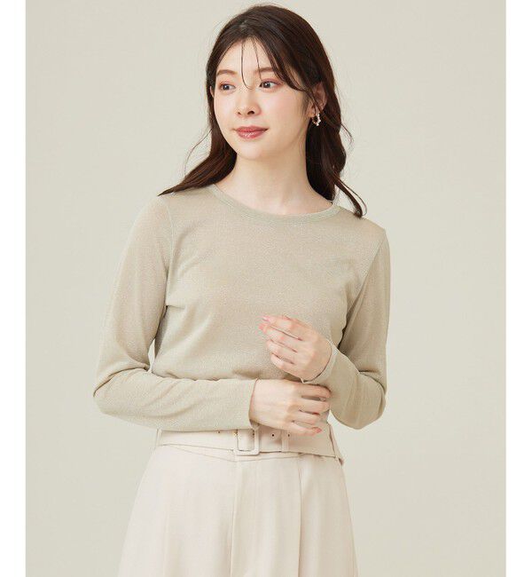 ANY SIS「【洗える】シアーラメ インナー」|Tシャツ・カットソー|シャンパン