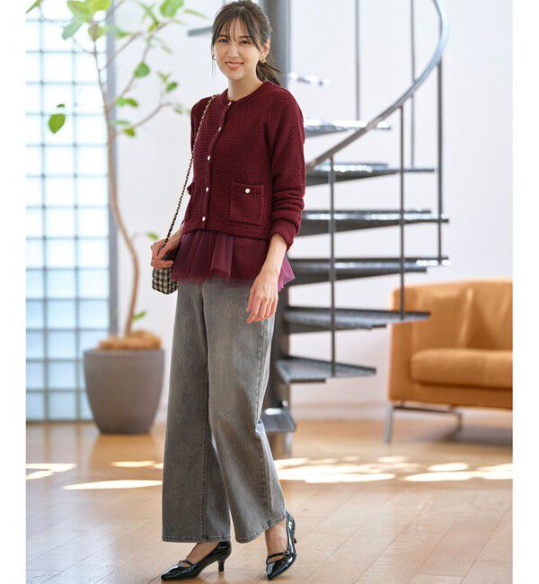 any SiS「【2SET】チュールインナー ツイン」|カーディガン|