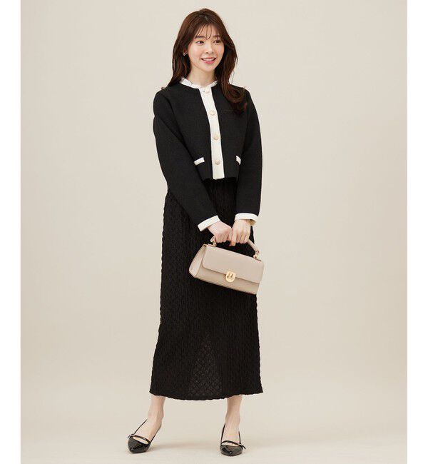 ANY SIS「バイカラーラメニット カーディガン」|カーディガン|