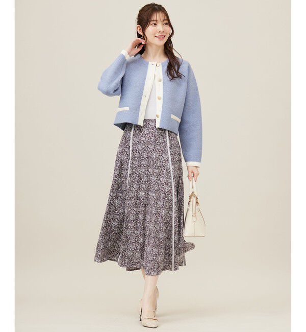 ANY SIS「バイカラーラメニット カーディガン」|カーディガン|