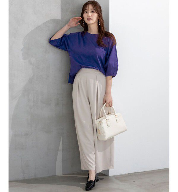 ANY SIS「【撥水・汗ジミ防止・UVケア・洗える】スーピマスムース クロップド Tシャツ」|Tシャツ・カットソー|