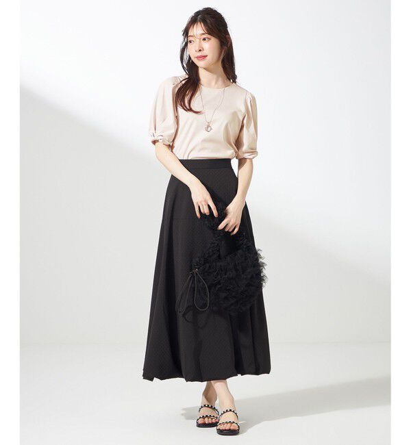 ANY SIS「【撥水・汗ジミ防止・UVケア・洗える】スーピマスムース 袖タック Tシャツ」|Tシャツ・カットソー|