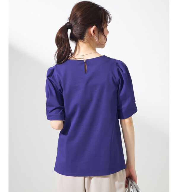 ANY SIS「【撥水・汗ジミ防止・UVケア・洗える】スーピマスムース 袖タック Tシャツ」|Tシャツ・カットソー|