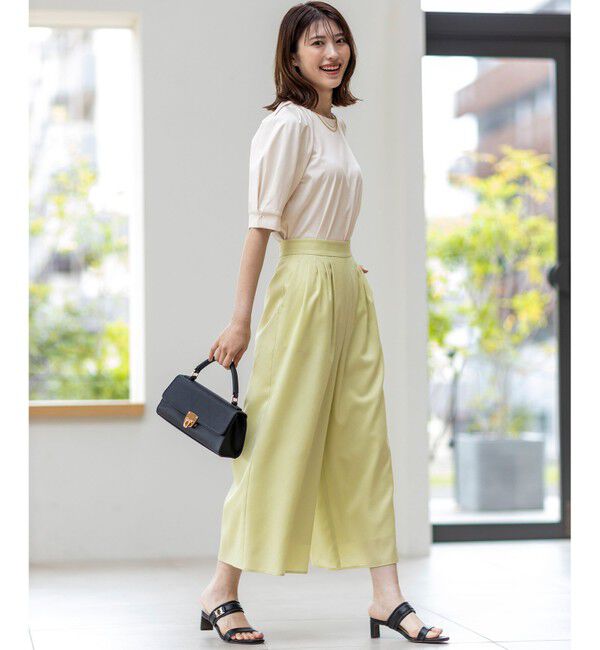 ANY SIS「【接触冷感・UVケア】着映えタックスリーブ カットソー」|Tシャツ・カットソー|