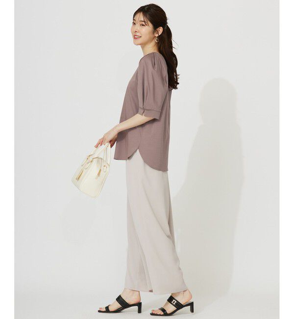 ANY SIS「【接触冷感・UVケア】着映えタックスリーブ カットソー」|Tシャツ・カットソー|