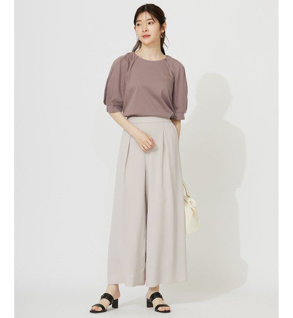 ANY SIS「【接触冷感・UVケア】着映えタックスリーブ カットソー」|Tシャツ・カットソー|