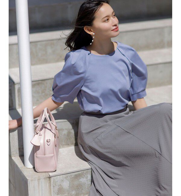 ANY SIS「【接触冷感・UVケア】着映えタックスリーブ カットソー」|Tシャツ・カットソー|