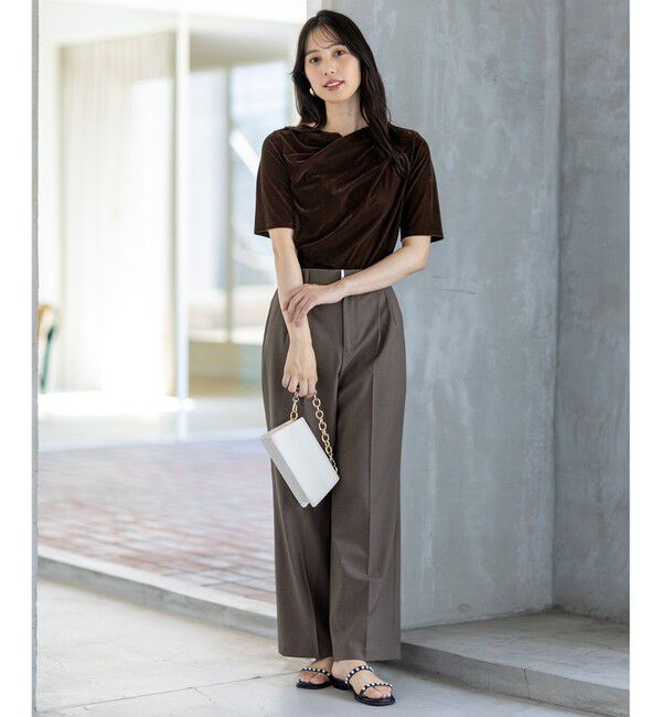 any SiS「【洗える】シアーベロアドレープ Tシャツ」|Tシャツ・カットソー|