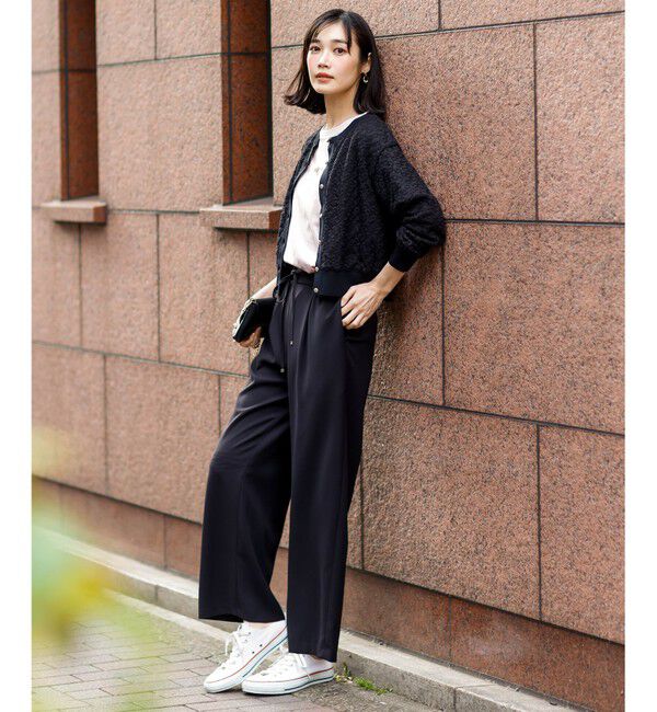 ANY SIS「レーシー ニット ブルゾン」|カーディガン|