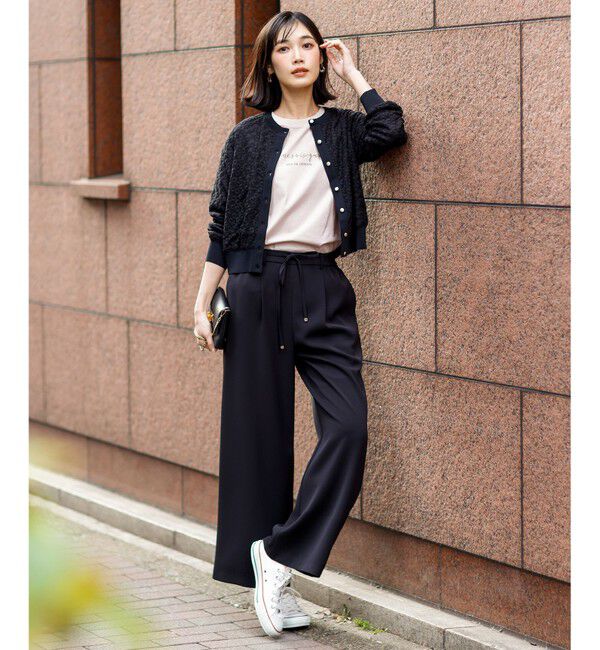 ANY SIS「レーシー ニット ブルゾン」|カーディガン|