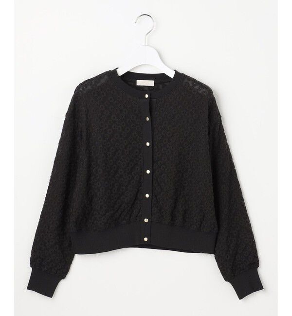 ANY SIS「レーシー ニット ブルゾン」|カーディガン|