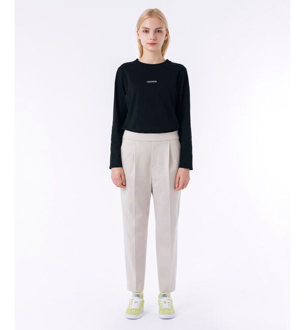 LACOSTE「SOFT THERMOジャージクロップドパンツ」|チノ|ストーン