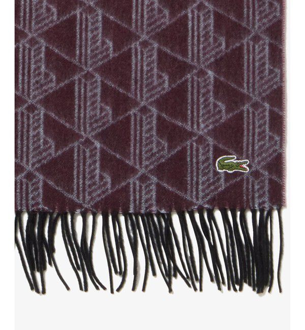 LACOSTE「モノグラムジャカード大判リサイクルマフラー」|マフラー|