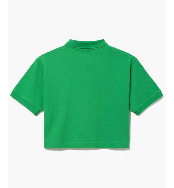 LACOSTE「ヘビーウェイト鹿の子 ワイド クロップド丈 半袖ポロシャツ」|ポロシャツ|