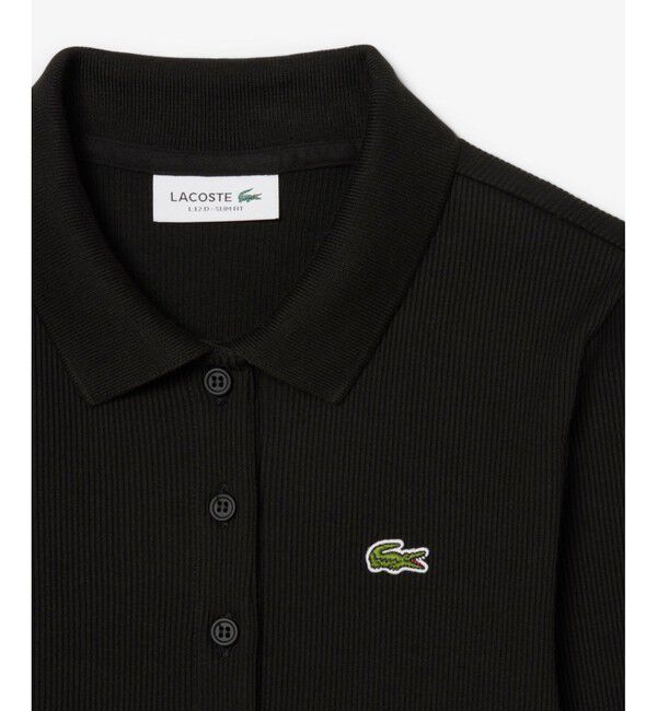 LACOSTE「スリムフィット ロングスリーブリブニットポロシャツ」|ポロシャツ|