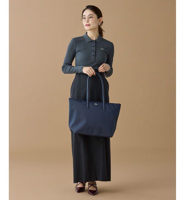 LACOSTE「スリムフィット ロングスリーブリブニットポロシャツ」|ポロシャツ|