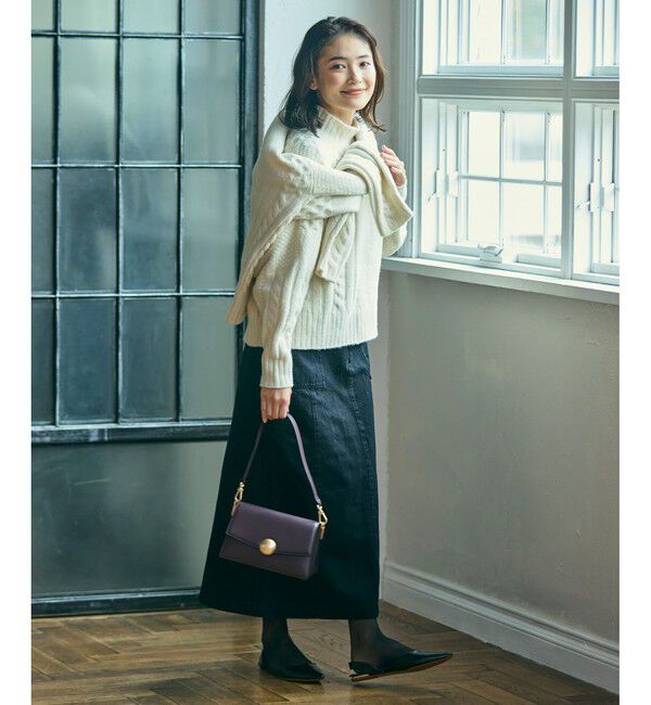 LACOSTE「パッチワークエフェクト ウールニットハイネックセーター」|ニット・セーター|