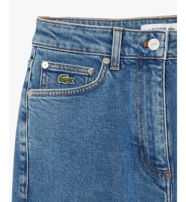 LACOSTE「ハイウエストストレートデニムパンツ」|デニム|