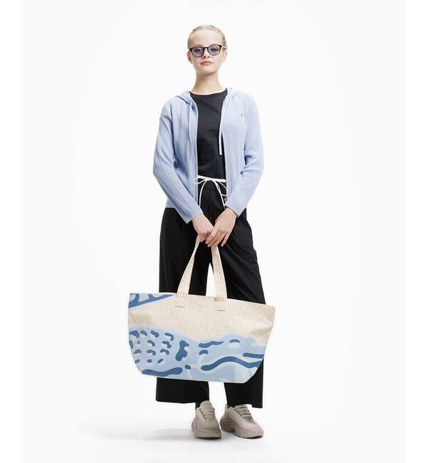 LACOSTE「ランダムピッチリブ ニットジップフーディー」|ニット・セーター|