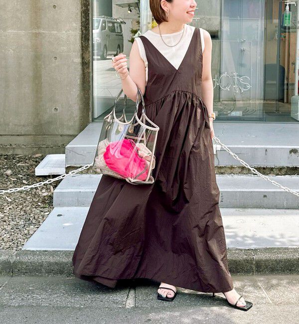 NOLLEY'S「《アンサンブル対応》シアーワッフルヘンリーノースリーブ2WAYプルオーバーカットソー」|Tシャツ・カットソー|