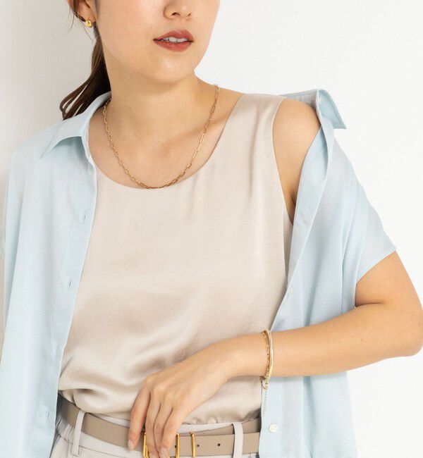 NOLLEY'S「サテン&times;ラメベア天2WAYタンクトップ」|タンクトップ|ゴールド