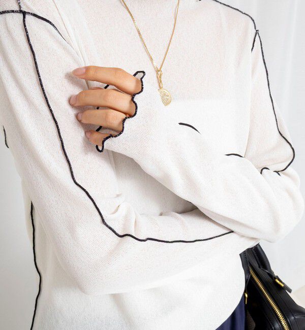 NOLLEY'S「ウォッシャブルドライテレコメロー配色プルオーバー」|Tシャツ・カットソー|